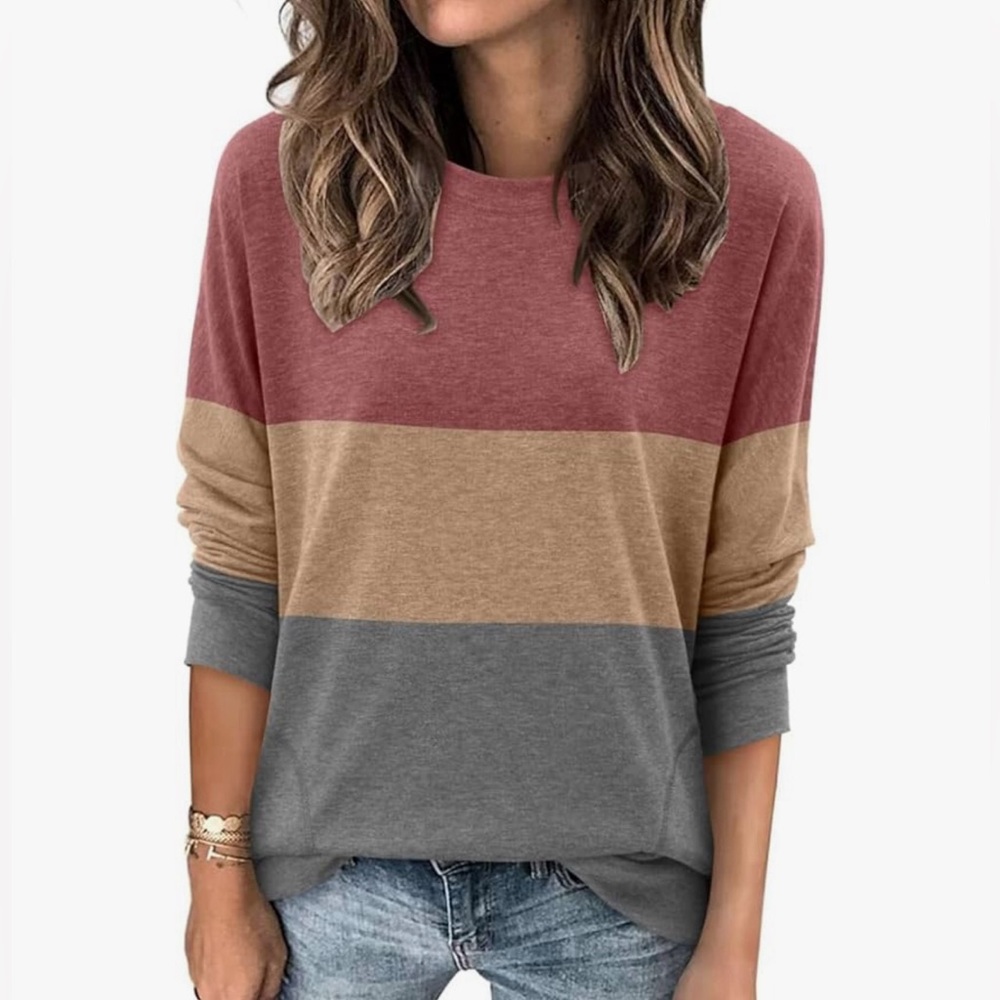 💓Magritta Womens XL Tunic Tops Casual Long Sleeve Round Neck Stretchy Lo…